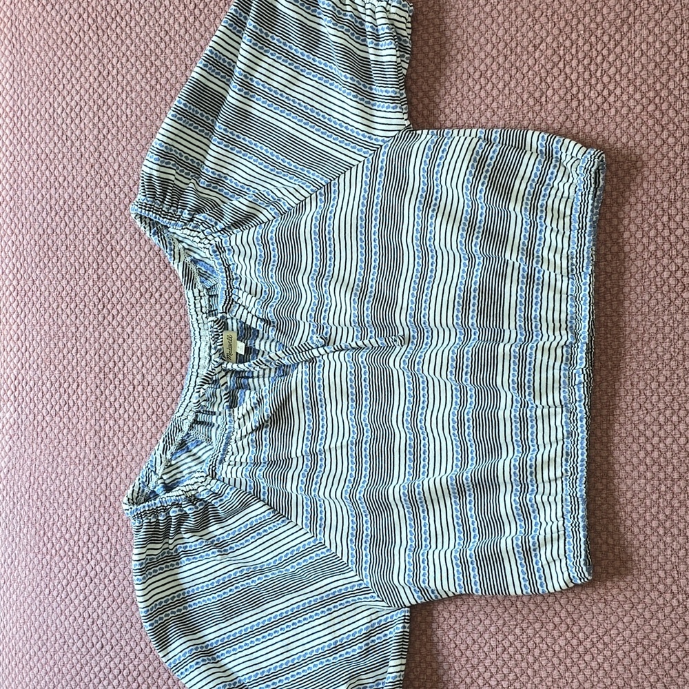 Madewell Gray Puff Sleeve Crop Blouse - Picture 3 of 13